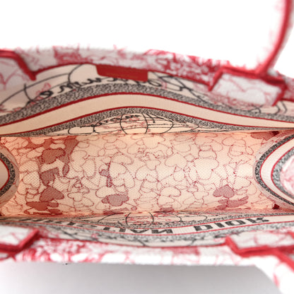 Christian Dior Canvas Embroidered Medium Dioramour D-Royaume Book Tote Red Multicolor 4 of 4