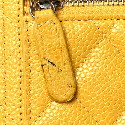 Chanel Caviar Quilted Compact Flap Wallet Yellow 13 of 14