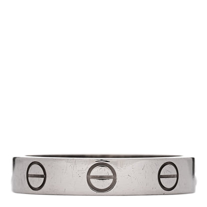 Cartier 18K White Gold 3.5mm LOVE Wedding Band Ring 51 5.75 1 of 6