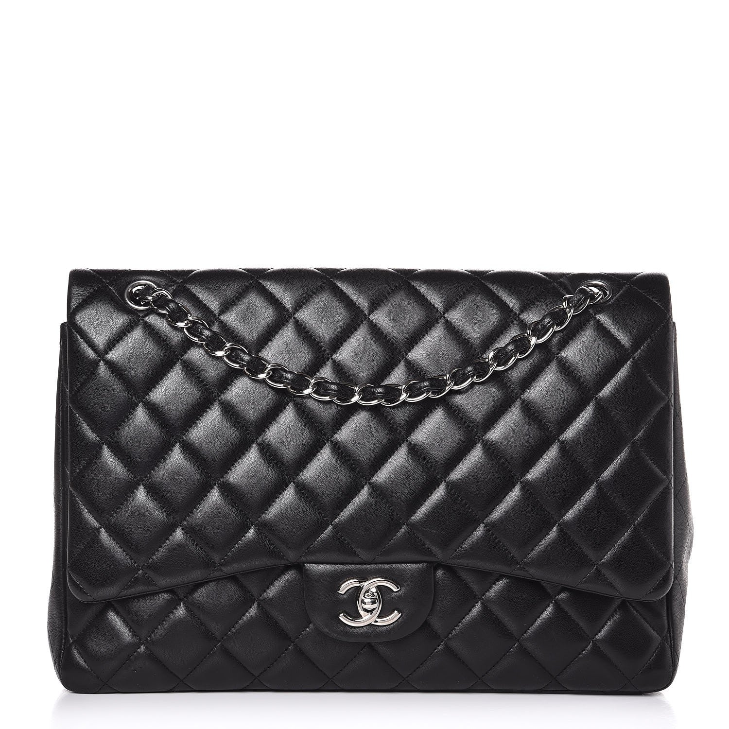 Chanel Lambskin Quilted Maxi Single Flap Black 1 of 10