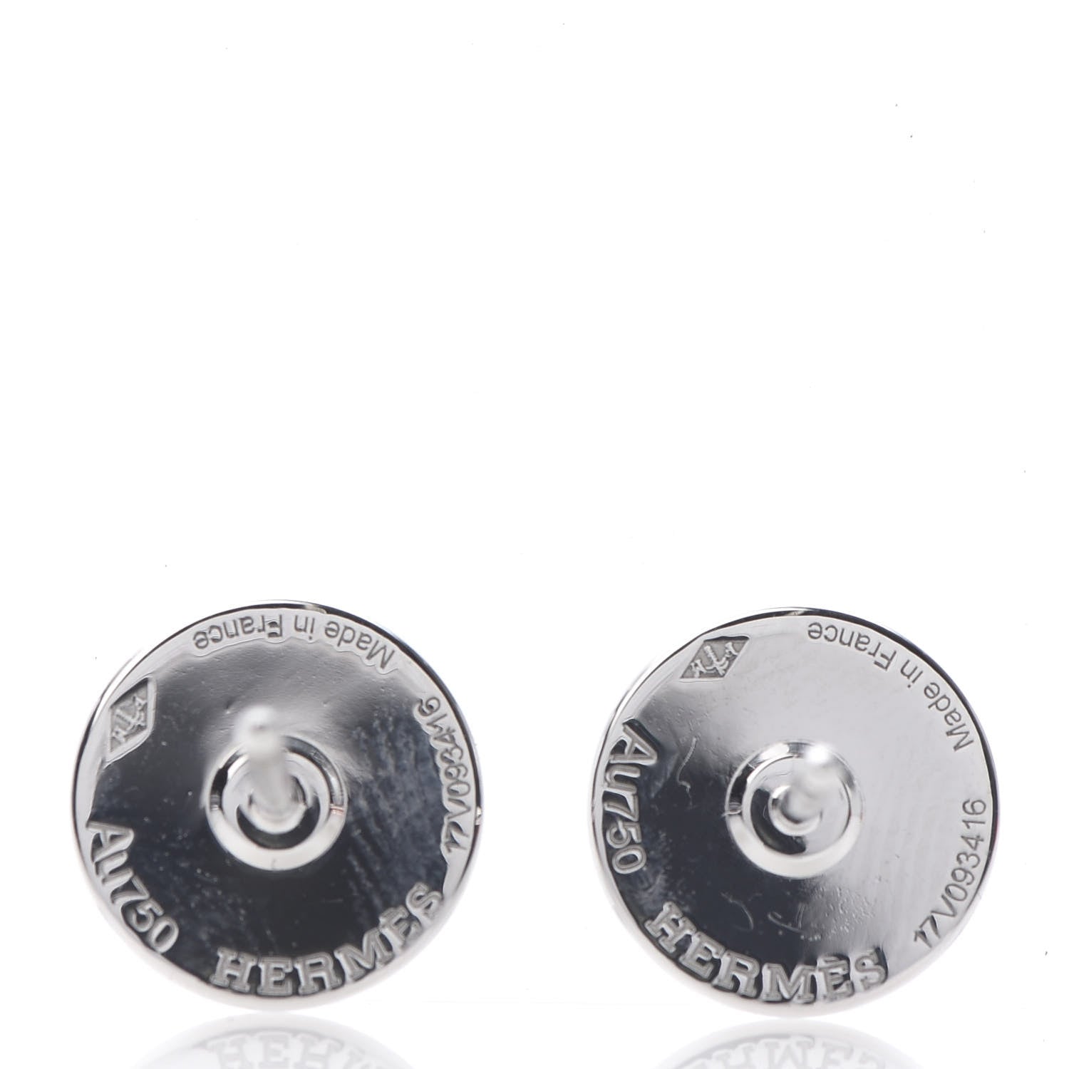 Hermes 18K White Gold Diamond Small Gambade Earrings 4 of 6