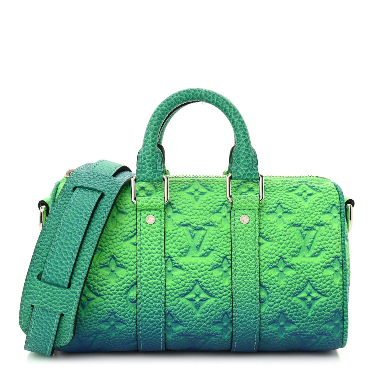 Louis Vuitton Taurillon Illusion Keepall XS Bleu Vert 1 of 7