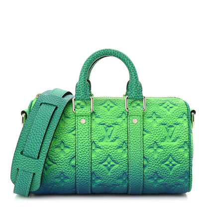 Louis Vuitton Taurillon Illusion Keepall XS Bleu Vert 1 of 7