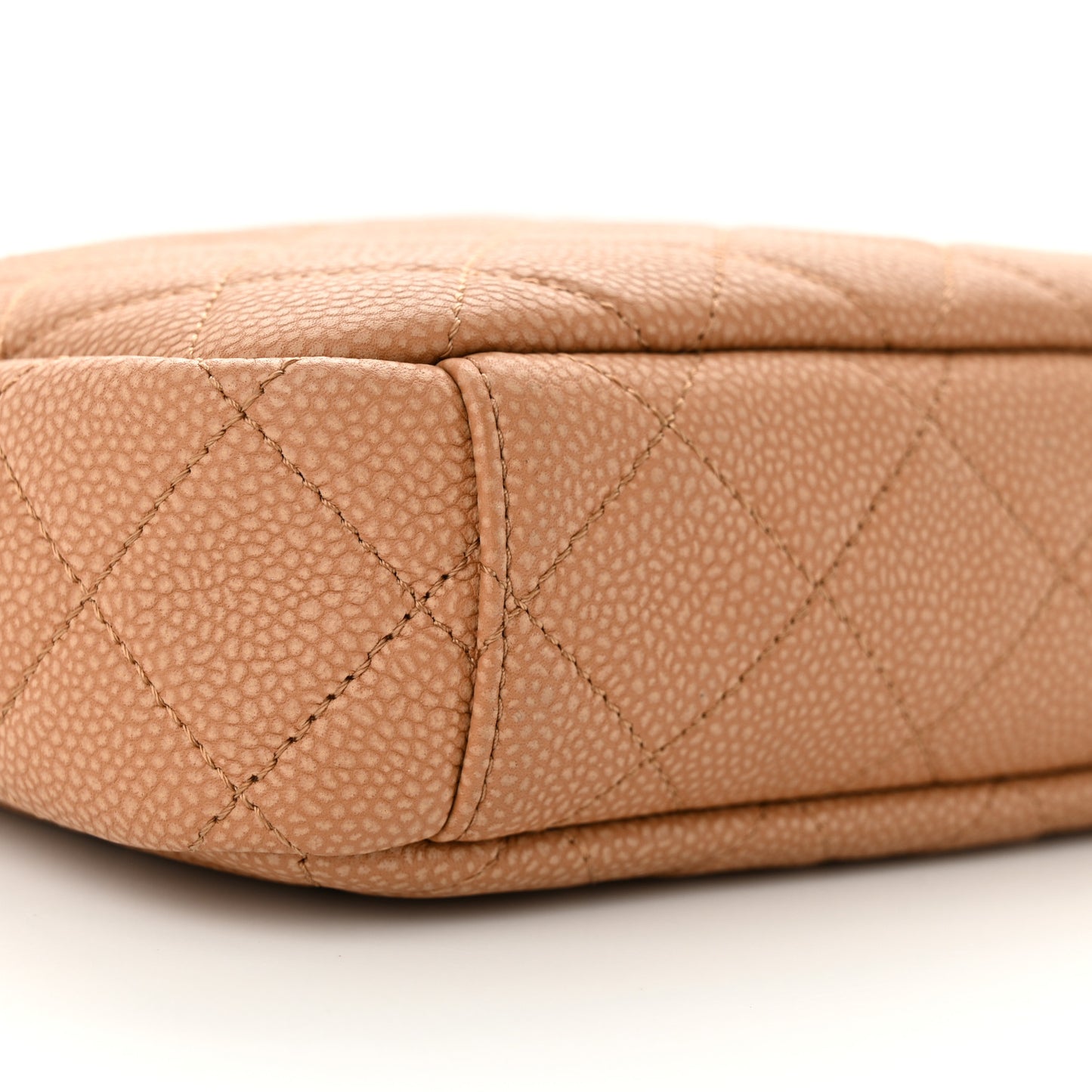 Caviar Quilted Coco Tassel Camera Case Beige