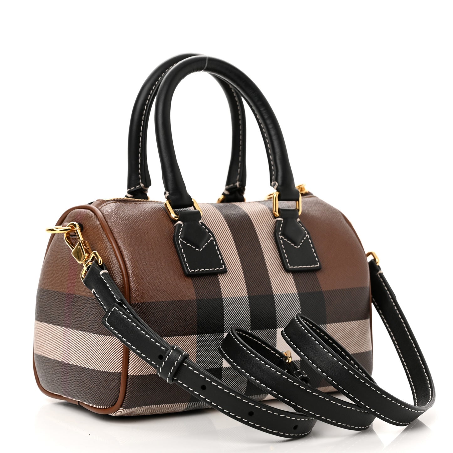 E-canvas Check Mini Bowling Bag Dark Birch Brown