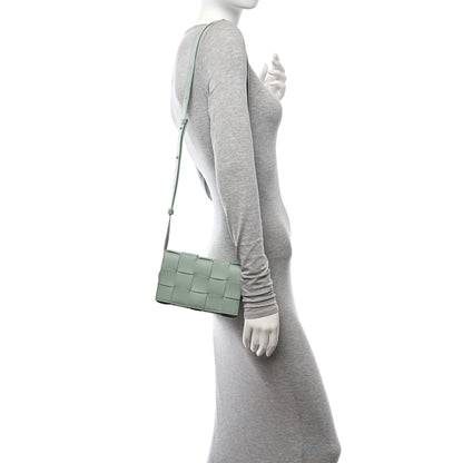 Bottega Veneta Lambskin Maxi Intreccio Small Cassette Crossbody Bag New Sauge 2 of 9