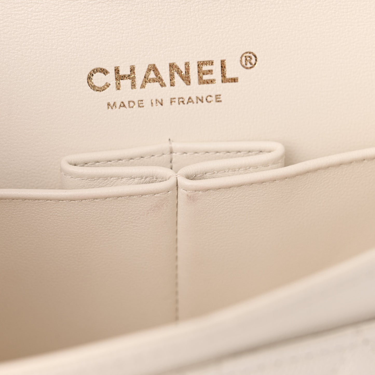 Caviar Quilted Small Double Flap White