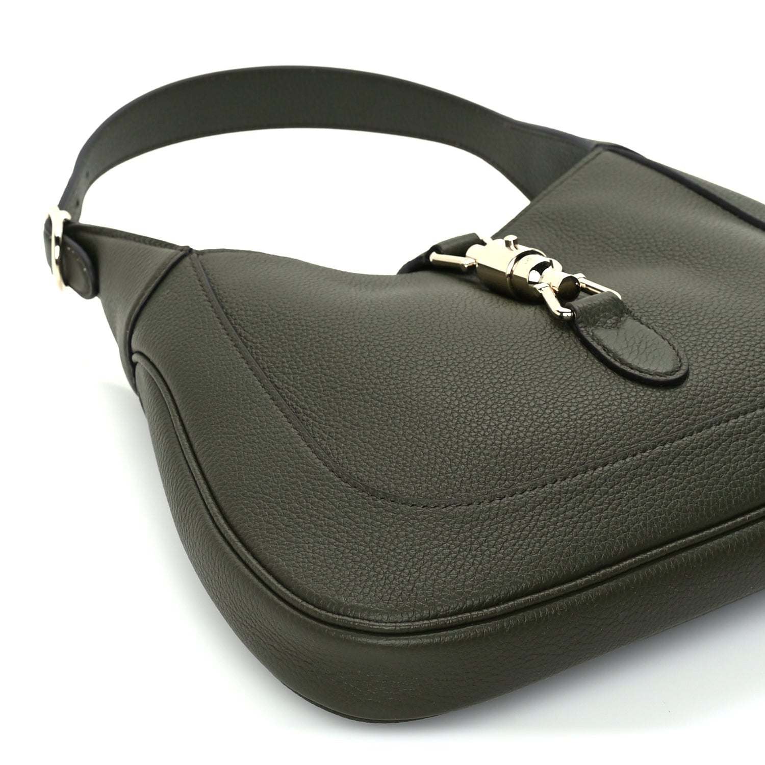 Gucci Grained Calfskin Medium Jackie 1961 Hobo  Forest Green 7 of 8