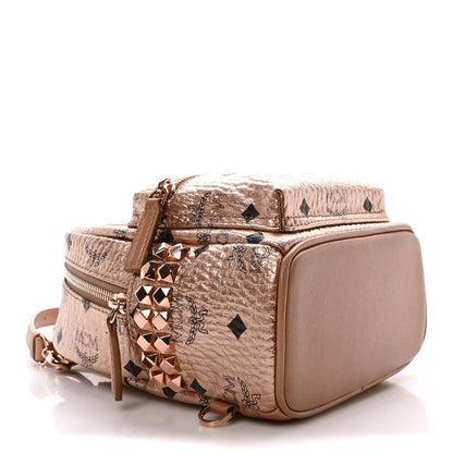MCM Visetos Studded X-Mini Bebe Boo Backpack Champagne Gold 4 of 7