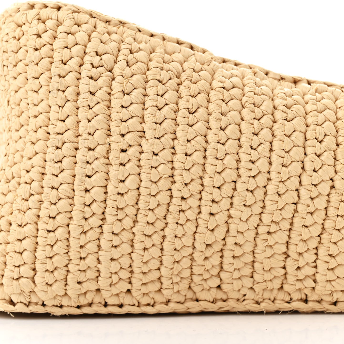 Yarn Raffia Effect Crochet Triangle Shoulder Bag Naturale