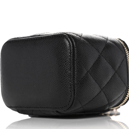 Chanel Caviar Quilted Mini Vanity Case With Chain Black 10 of 11