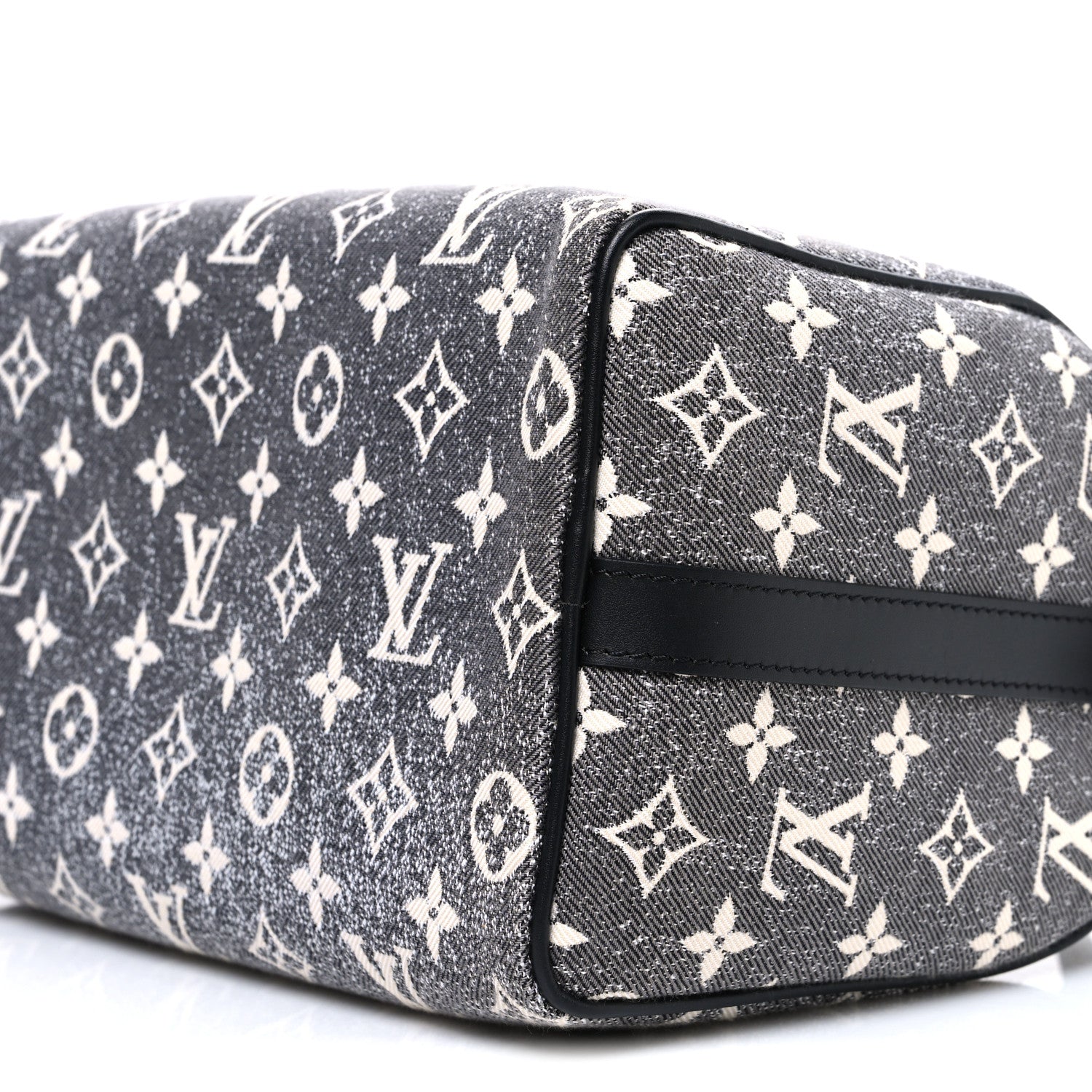 Louis Vuitton Denim Monogram Jacquard Speedy Bandouliere 25 Black 9 of 9
