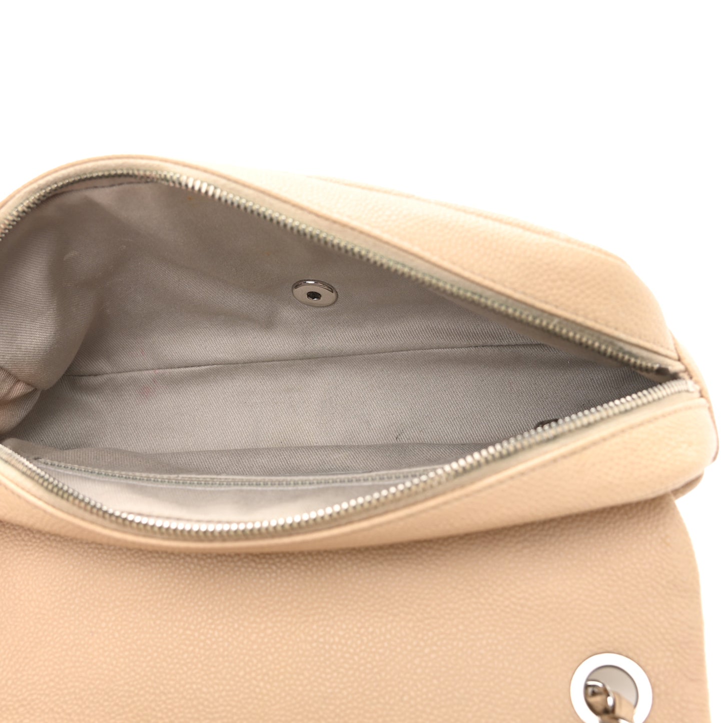 Caviar Quilted Medium Easy Flap Beige