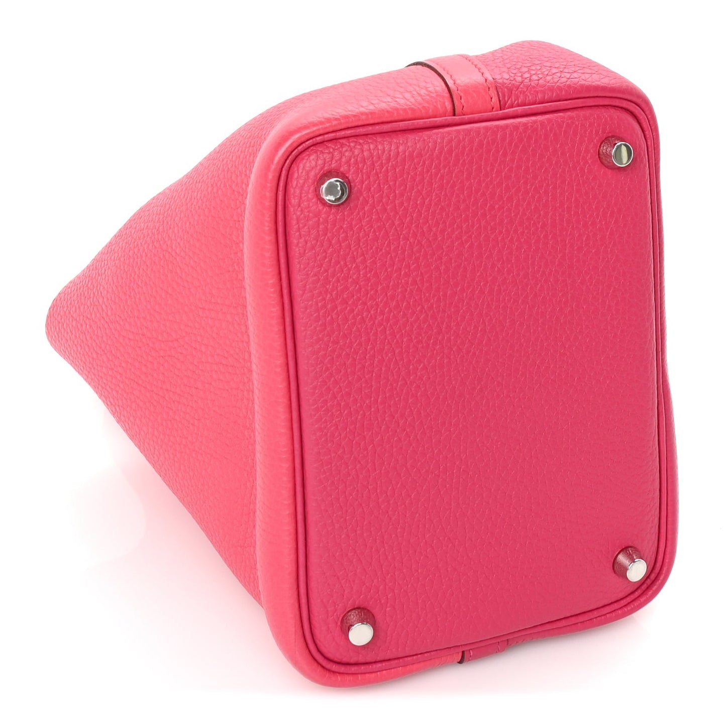 Taurillon Clemence Tri-Color Picotin Lock 18 PM Rose Extreme Rose Mexico Rouge De Coeur