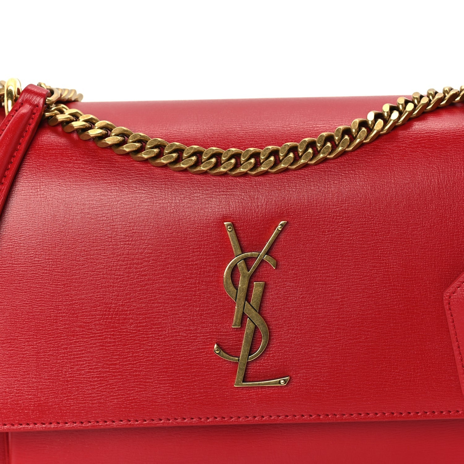 Saint Laurent Calfskin Medium Monogram Sunset Rouge Eros 6 of 8