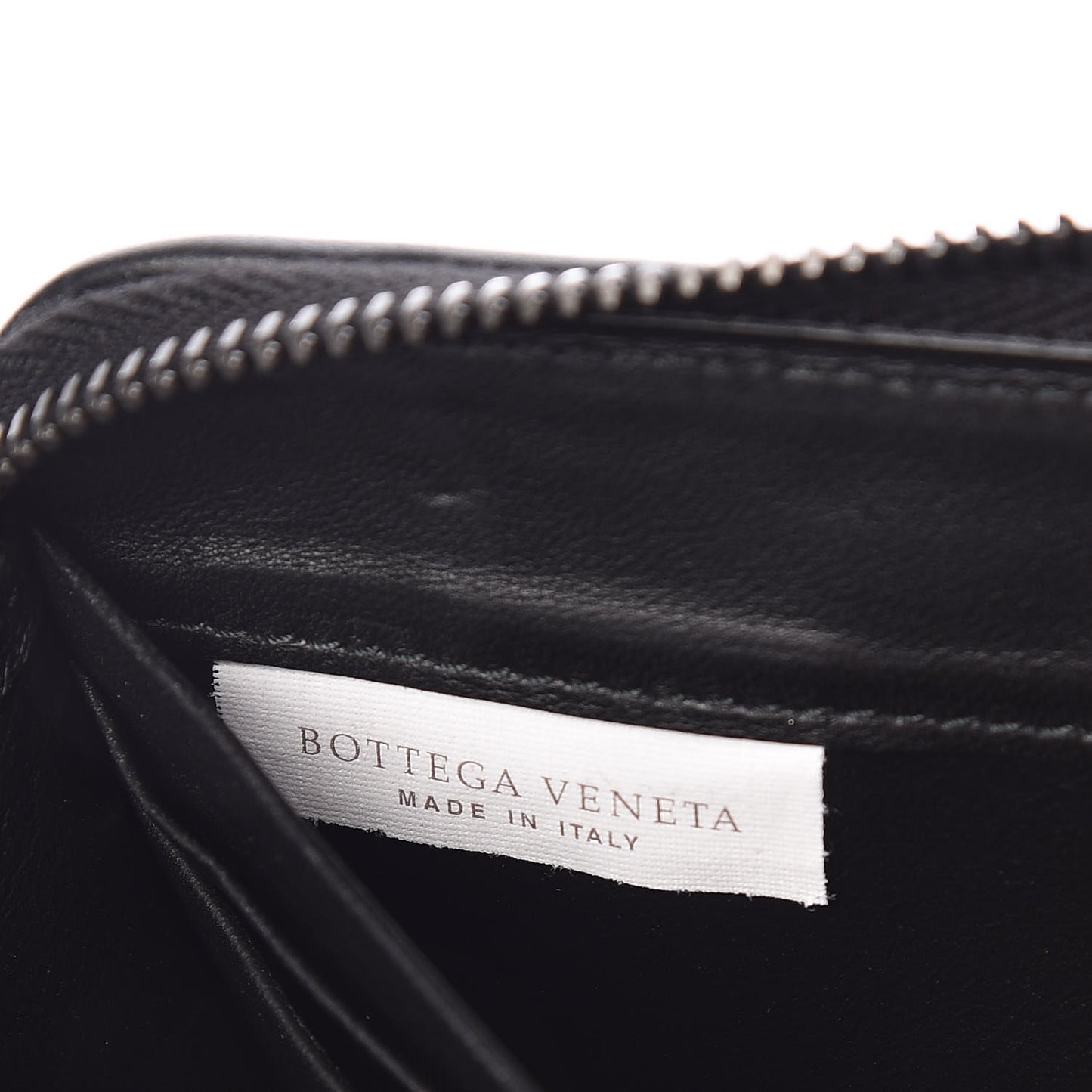 Nappa Intrecciato Gradient Spotted Zip Around Wallet Black Gray