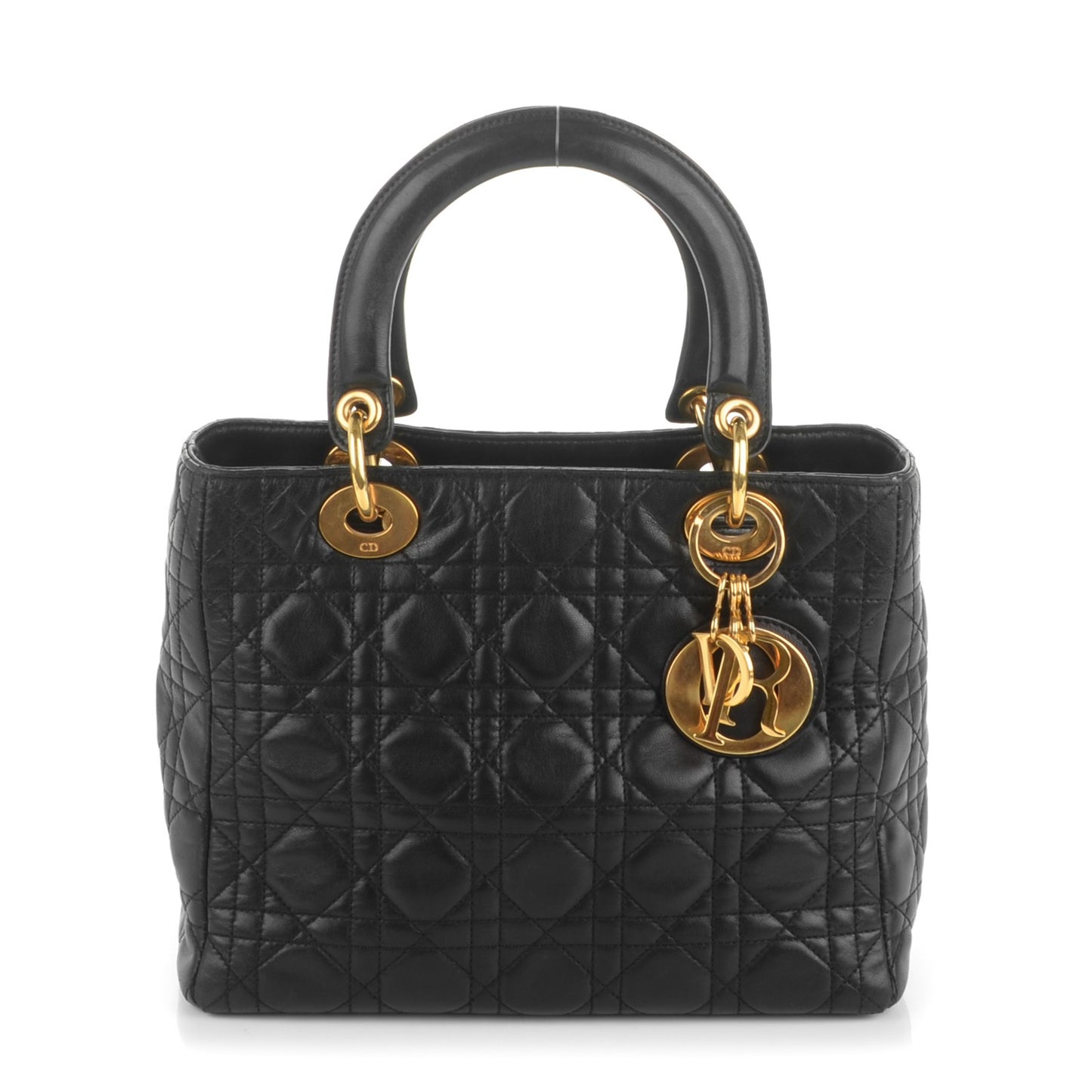Lambskin Cannage Medium Lady Dior Black