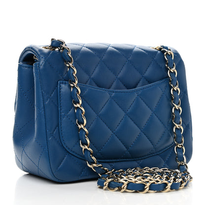 Chanel Lambskin Quilted Mini Square Flap Blue 2 of 10