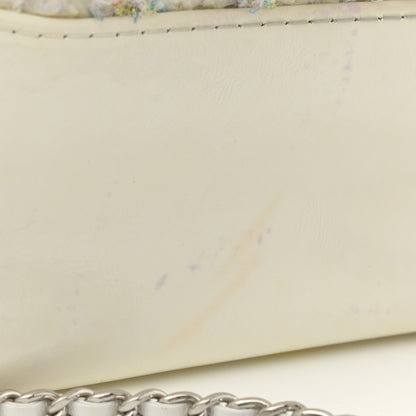 Chanel Tweed PVC Patent Chevron Quilted Medium Gabrielle Hobo White 12 of 16