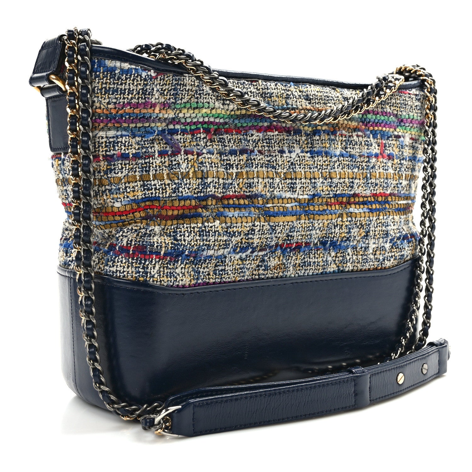 Chanel Tweed Calfskin Medium Gabrielle Hobo Blue 3 of 12