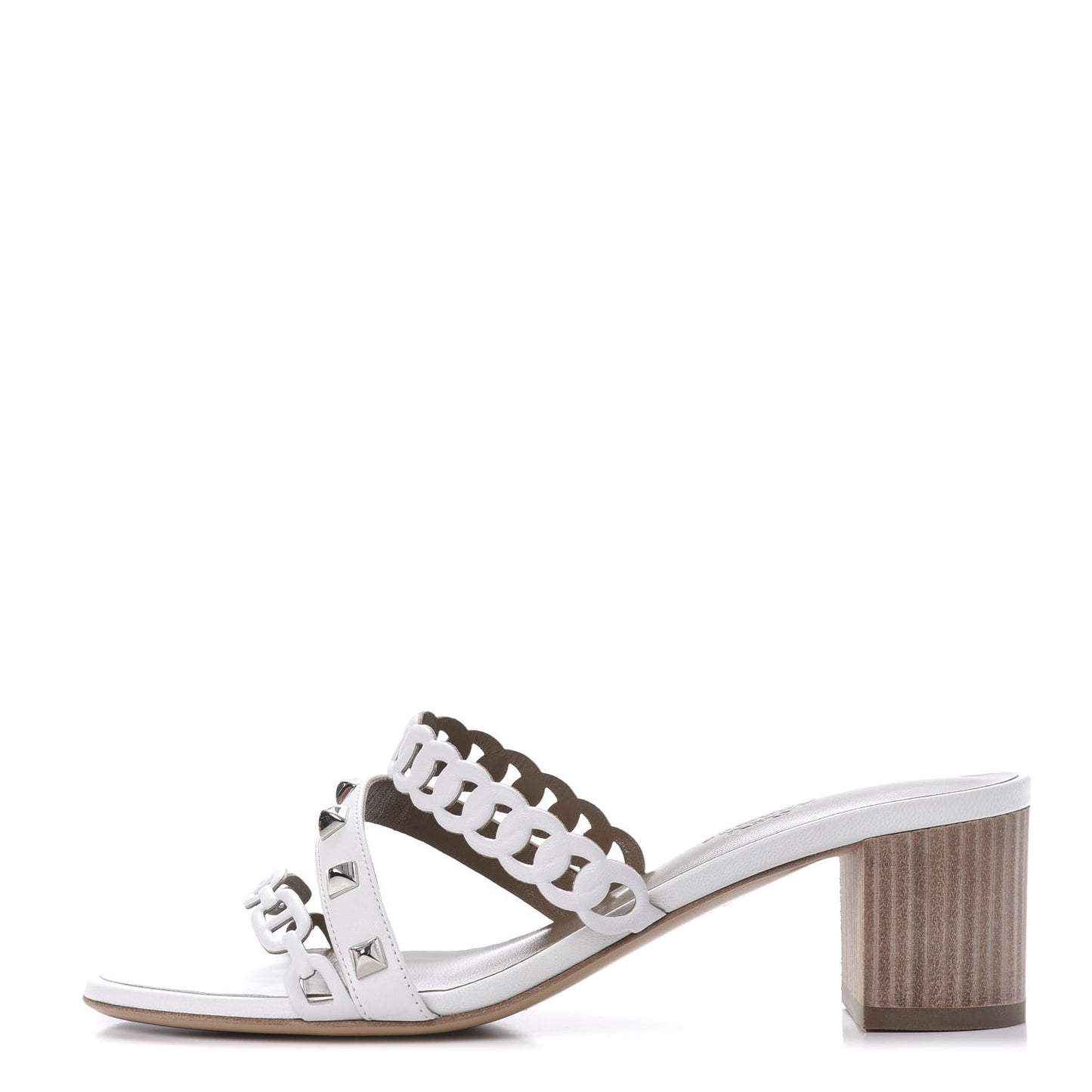 Nappa Studded Ajaccio Sandals 37 Blanc