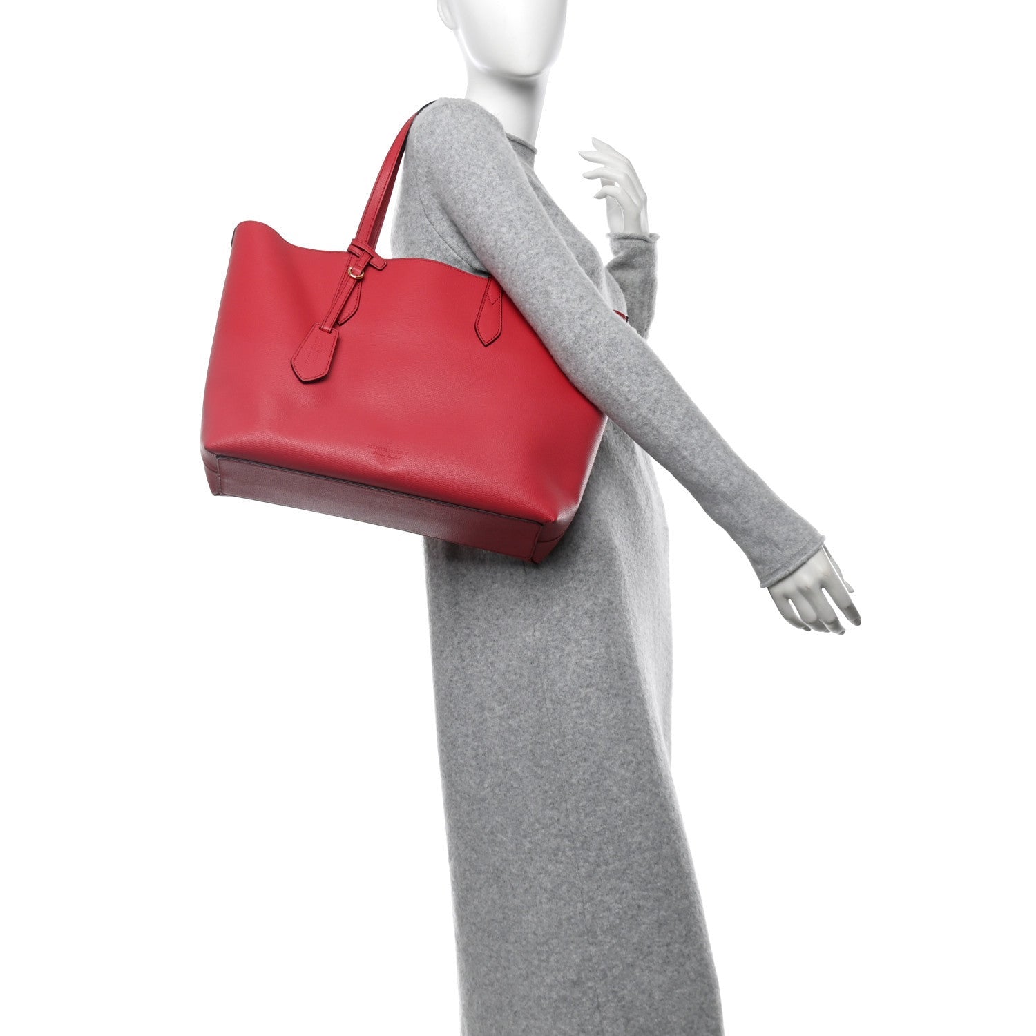 Burberry Haymarket Check Medium Reversible Tote Poppy Red 2 of 7