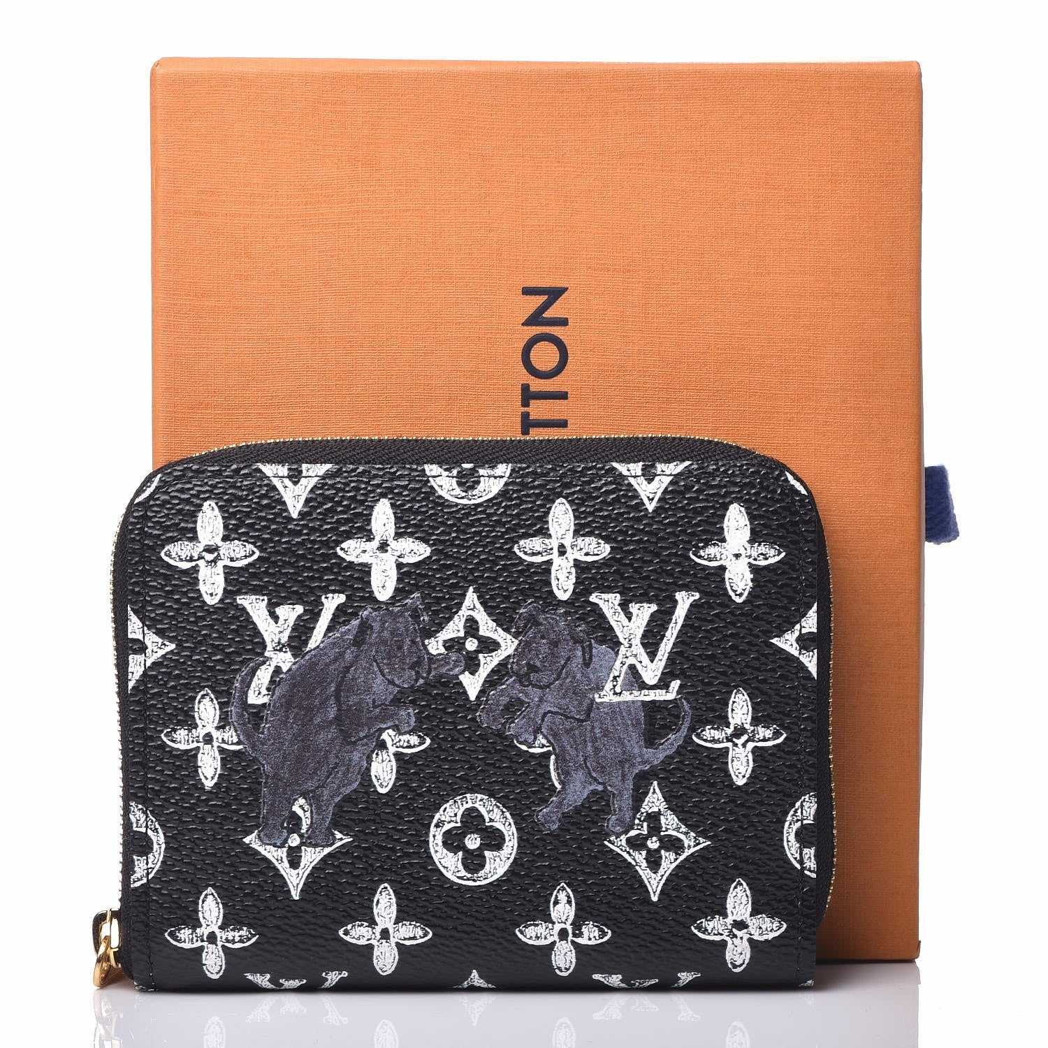 Louis Vuitton Catogram Zippy Coin Purse Black 8 of 8