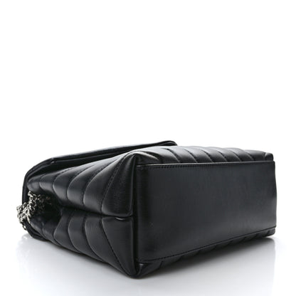 Saint Laurent Calfskin Y Quilted Monogram Small Loulou Chain Satchel Black 4 of 11