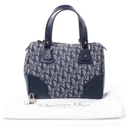 Christian Dior Denim Monogram Boston Navy Blue 9 of 9