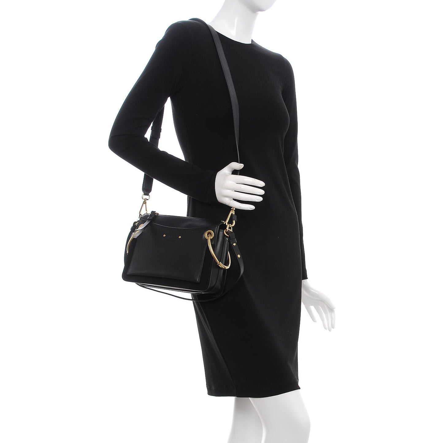 Calfskin Suede Small Roy Bag Black