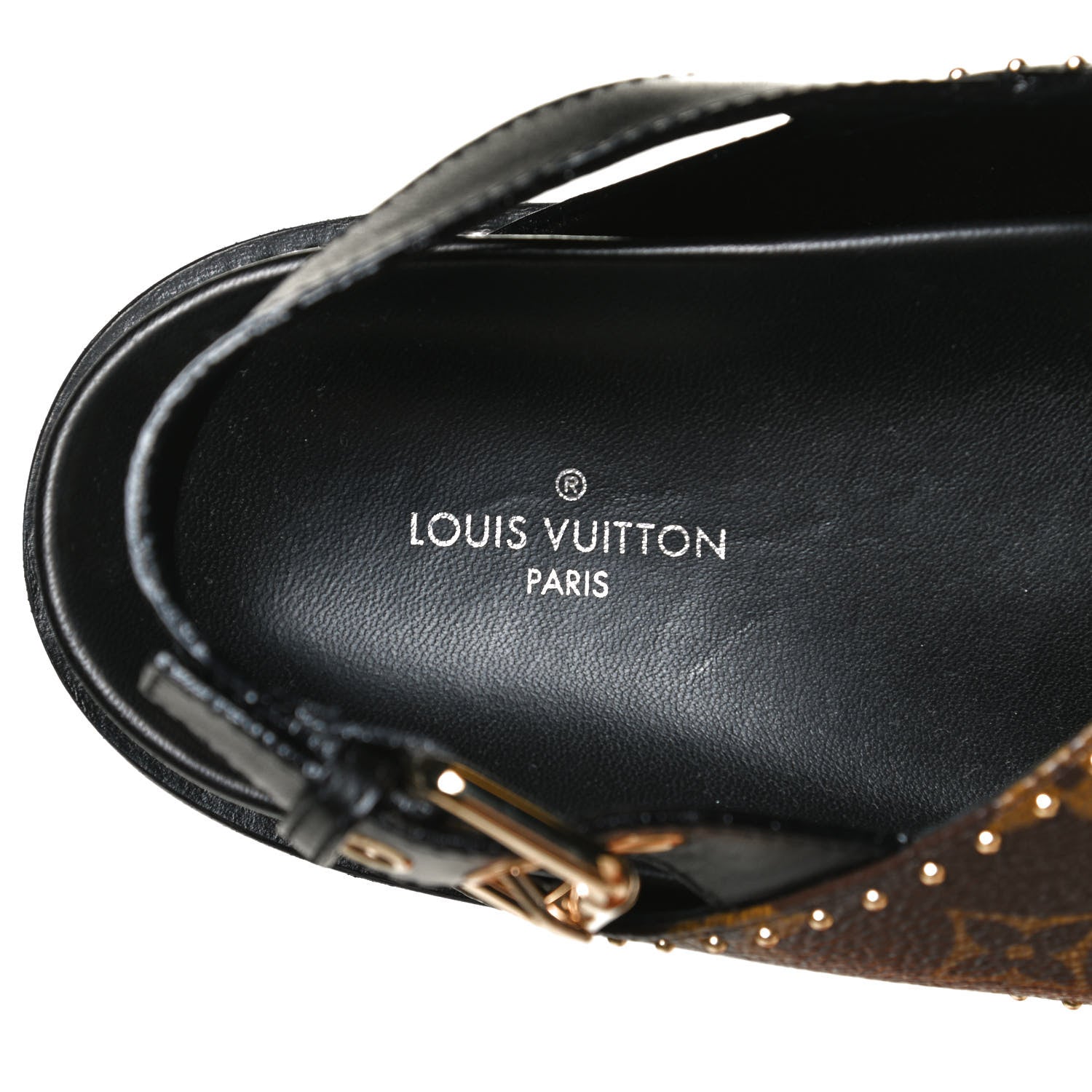 Louis Vuitton Monogram Paseo Flat Comfort Sandals 35 Black 10 of 11