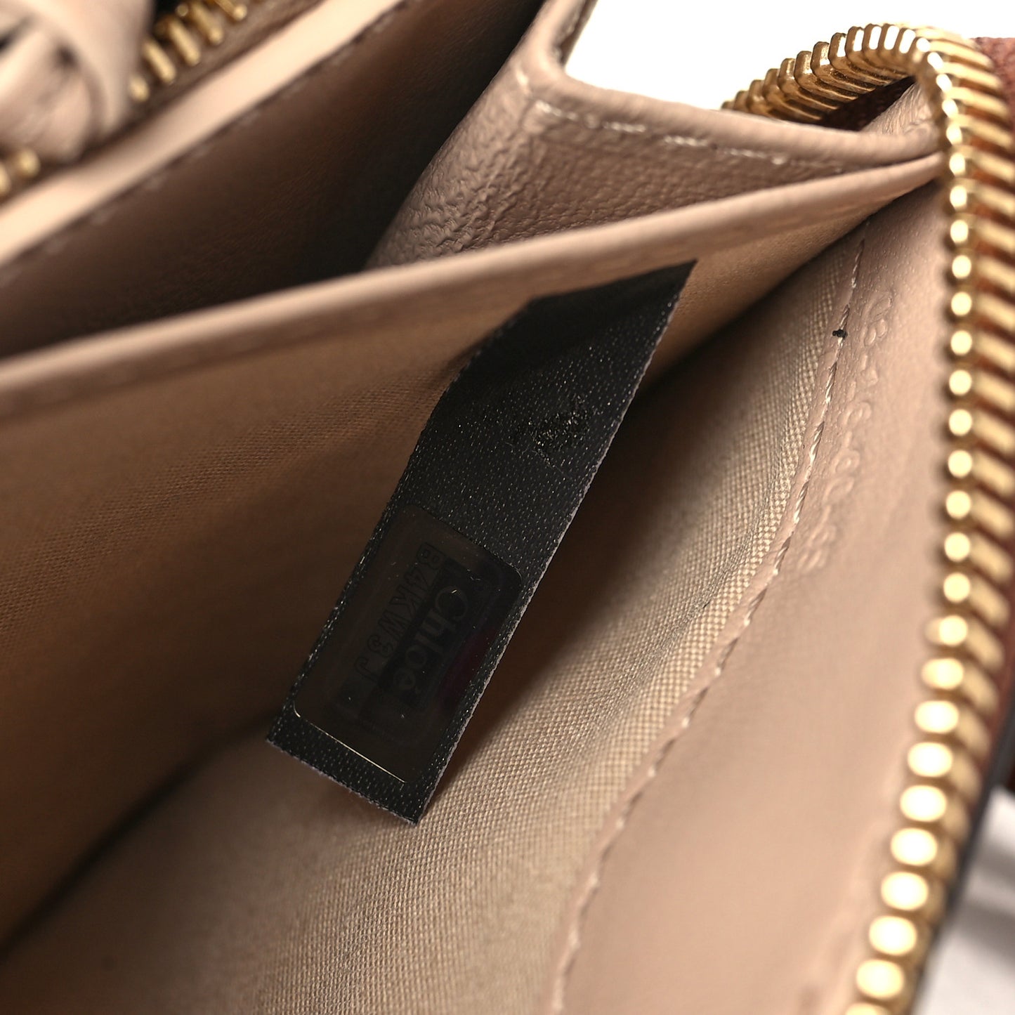 Grained Calfskin Marcie Long Zip Around Wallet Tan