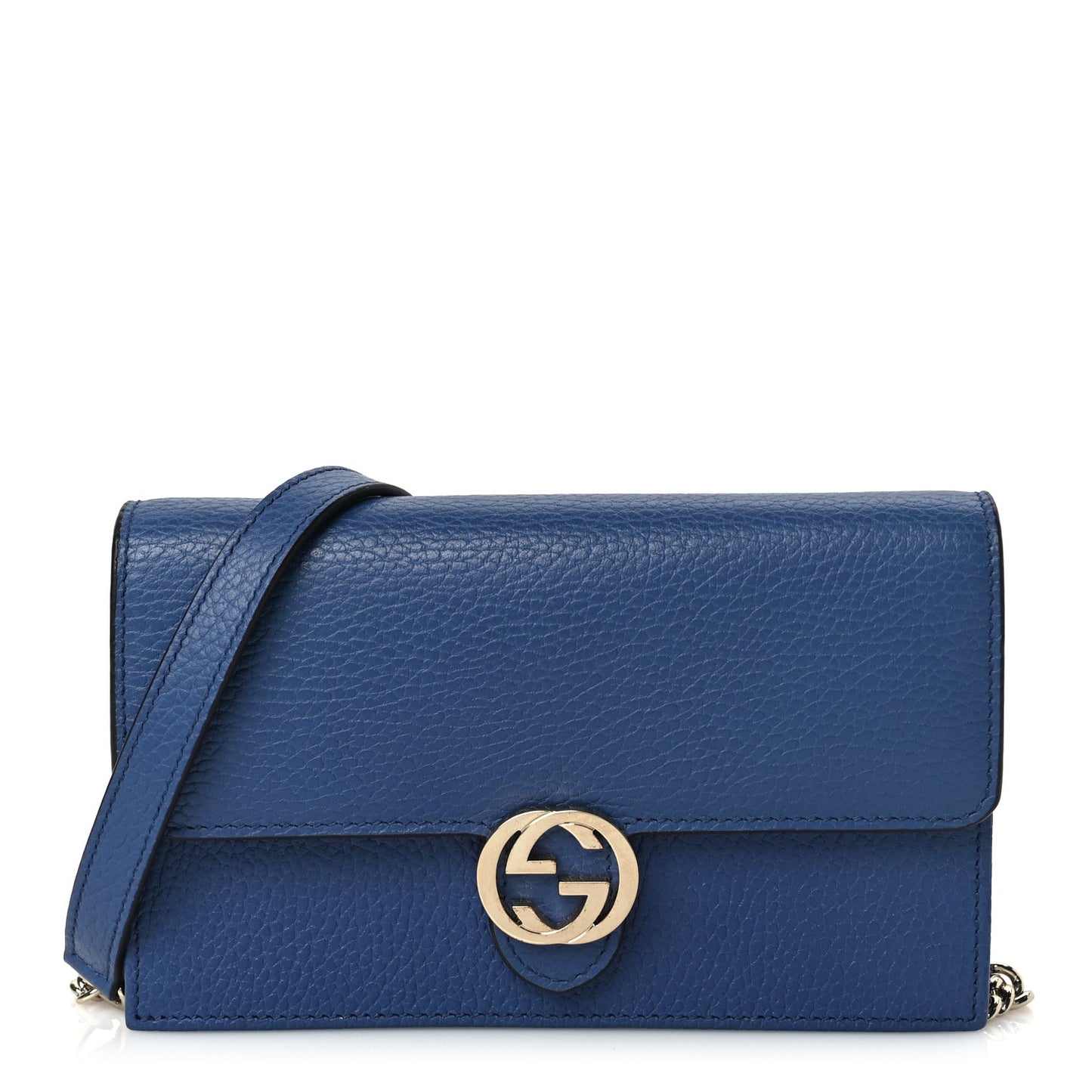 Dollar Calfskin Interlocking G Chain Wallet  Caspian