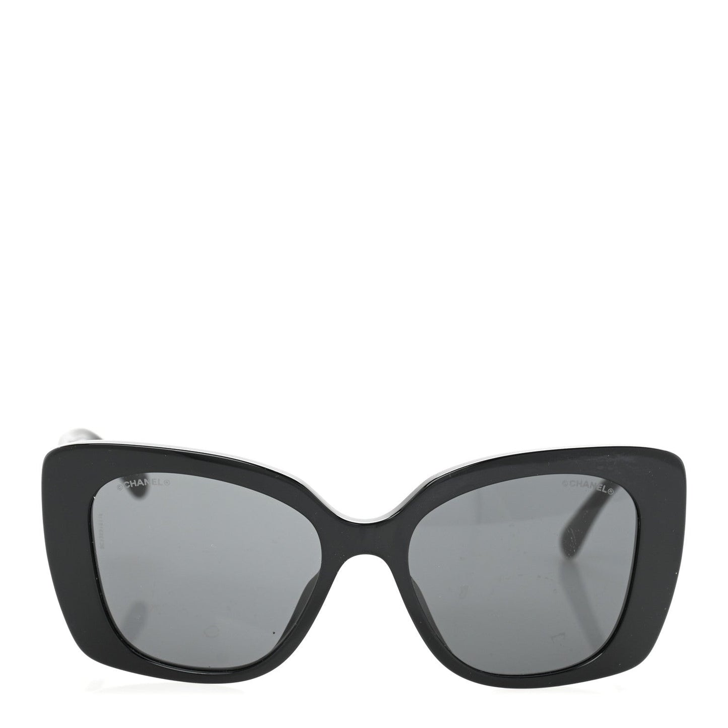 Acetate Strass Square Sunglasses 5422-B-A Black White