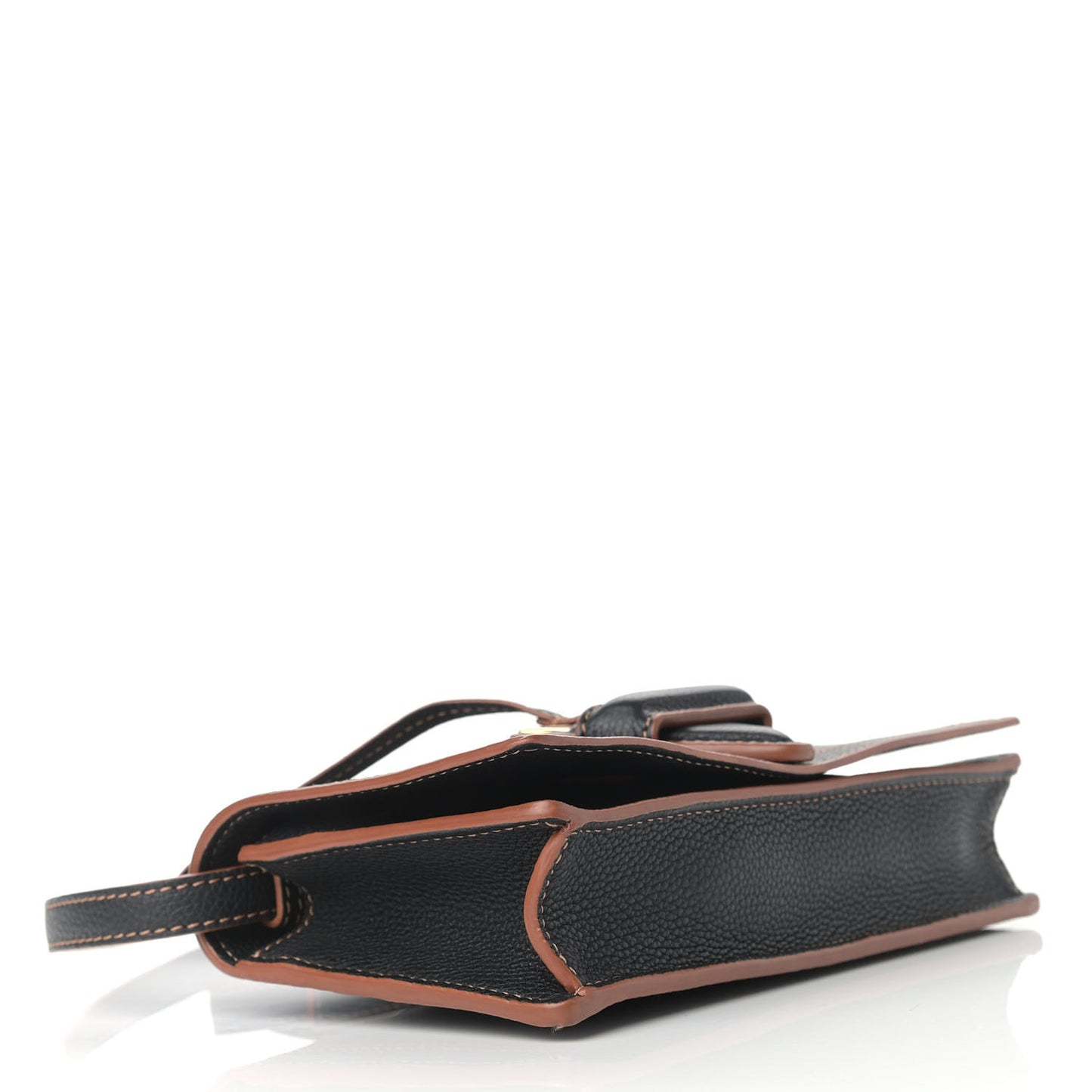 Grained Calfskin Mini Barcelona Shoulder Bag Black