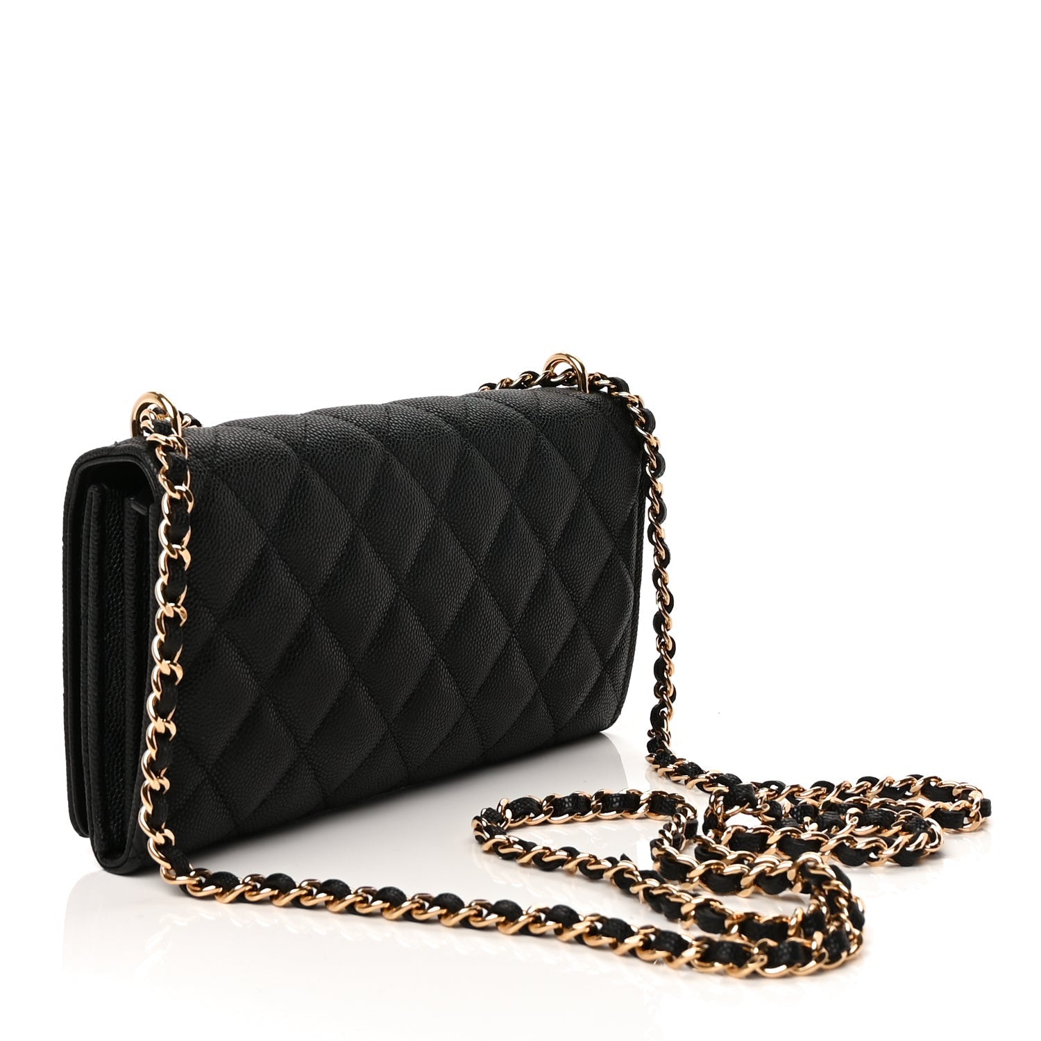 Chanel Caviar Quilted Pocket Twins Wallet On Chain WOC Black 2 of 9