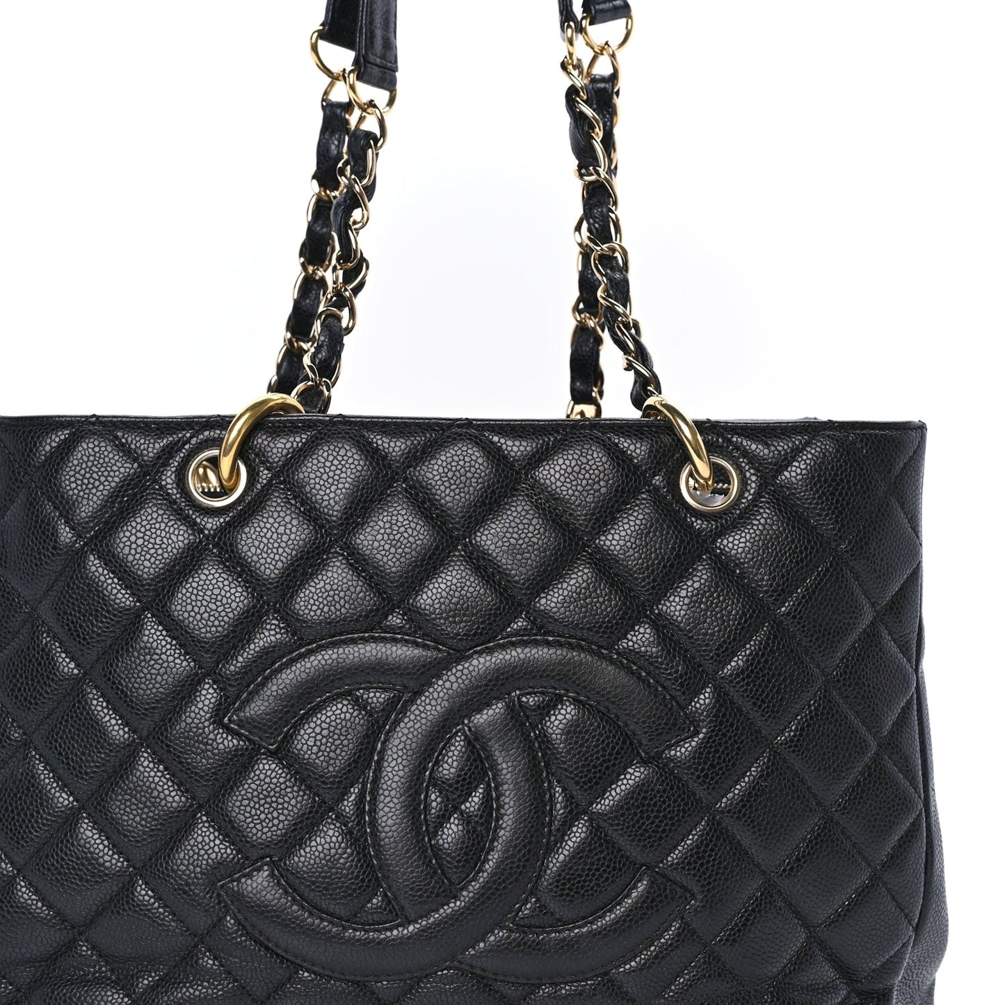 Caviar Quilted Grand Shopping Tote GST Black