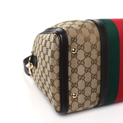 Gucci Monogram Vintage Web Medium Boston Dark Brown 9 of 11