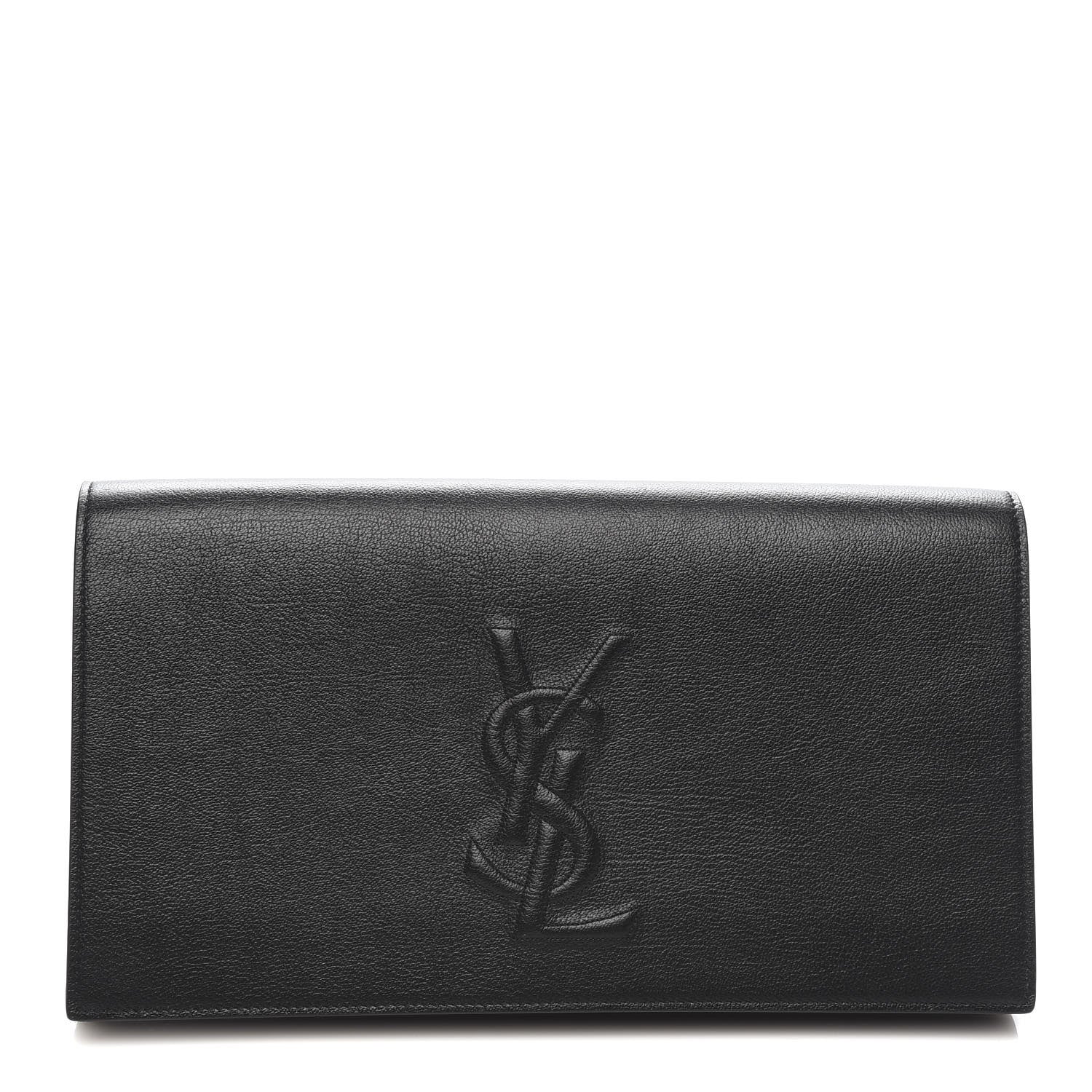 Saint Laurent Calfskin Monogram Large Belle De Jour Clutch Black 1 of 8