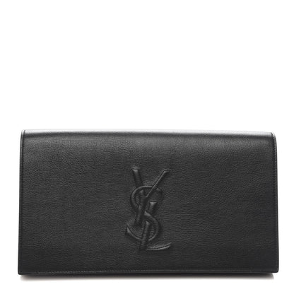 Saint Laurent Calfskin Monogram Large Belle De Jour Clutch Black 1 of 8