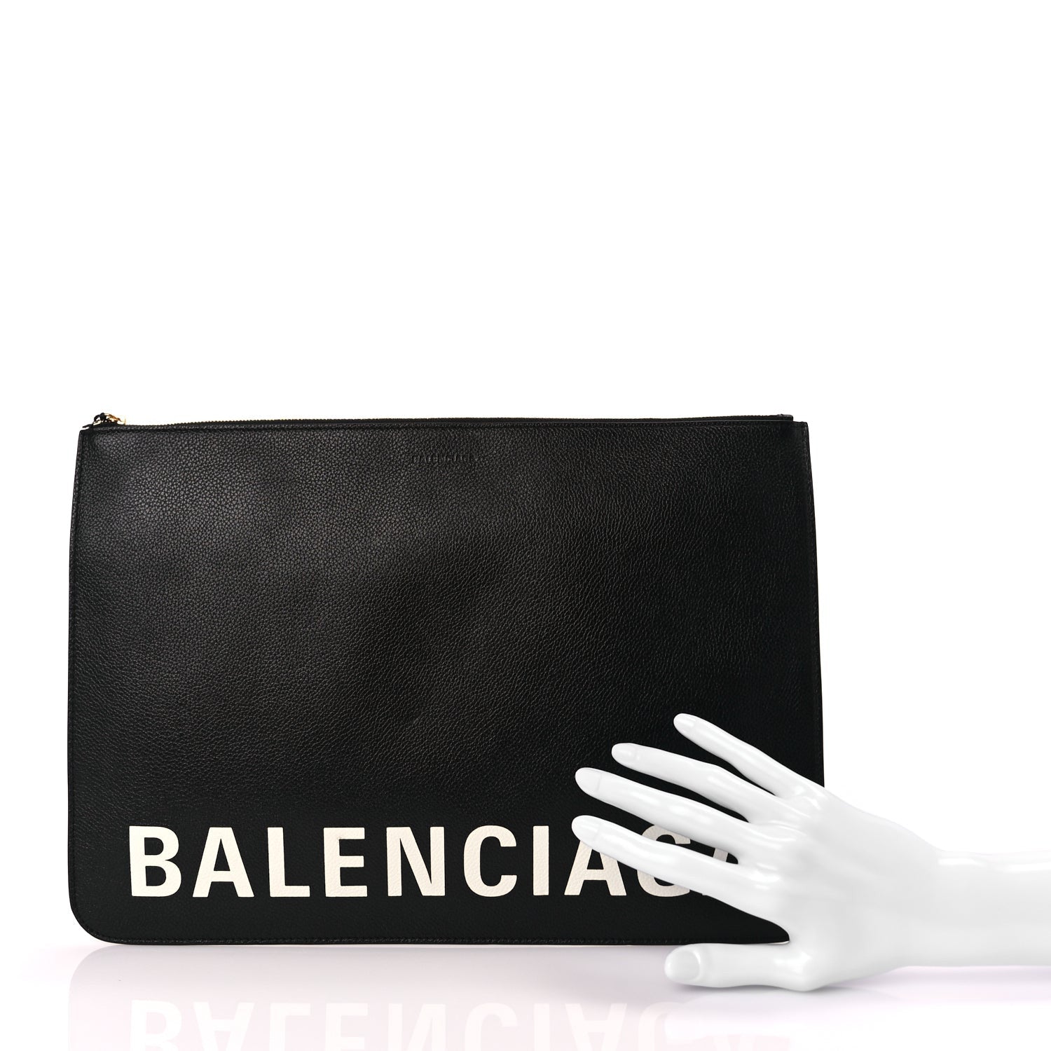 Balenciaga Large Calfskin Cash Pouch With Handle Black 2 of 6