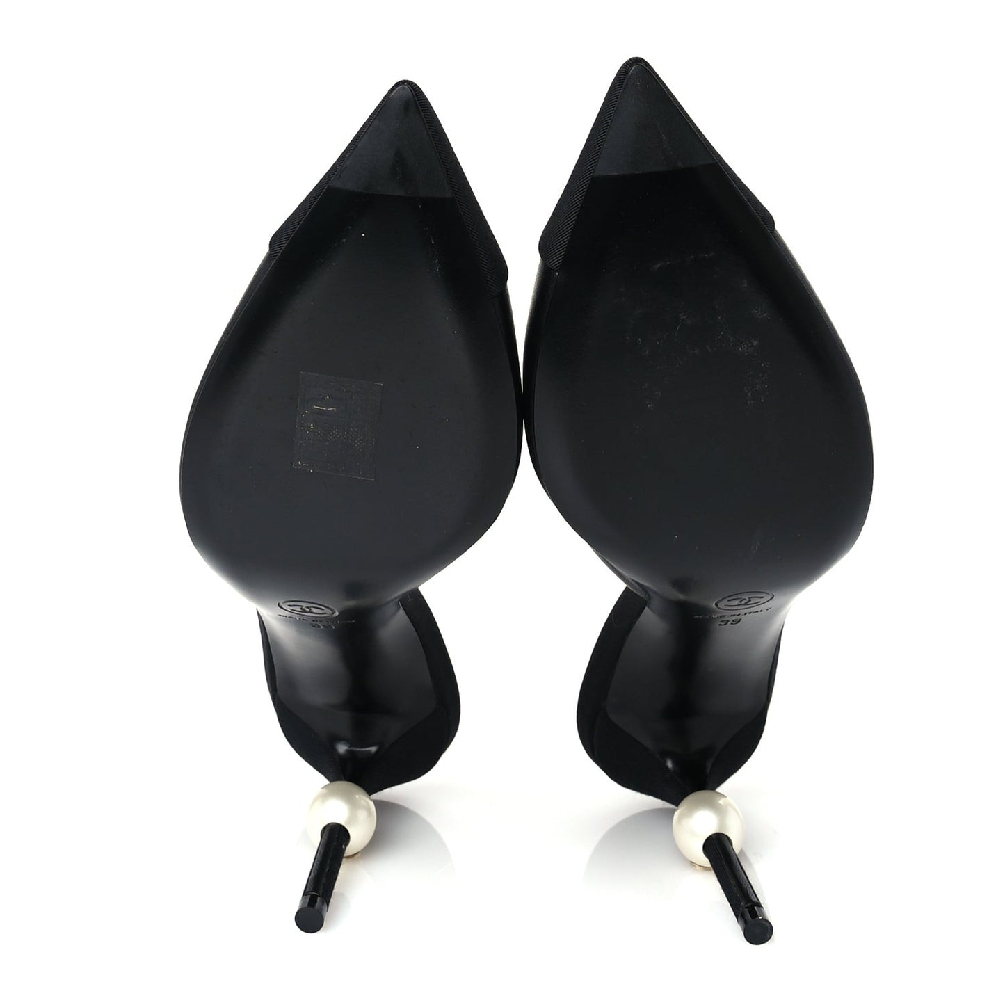 Goatskin Grosgrain Cap Toe Pearl Mule 39 Black