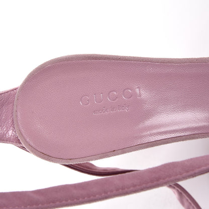 Gucci Suede Lace Up Pumps 7.5 Pink 10 of 10