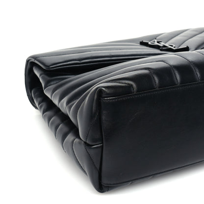 Saint Laurent Calfskin Y Quilted Monogram Monochrome Medium Loulou Chain Satchel Black 7 of 8