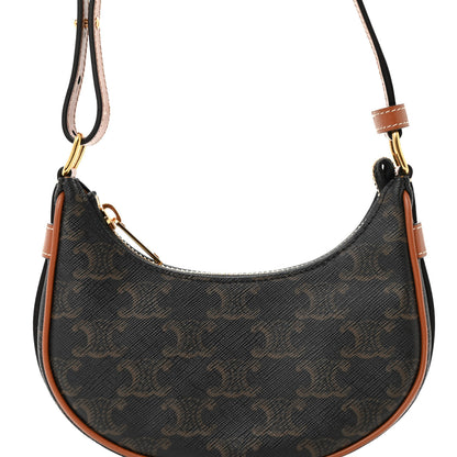 Celine Canvas Calfskin Mini Ava Triomphe Shoulder Bag Tan 7 of 9