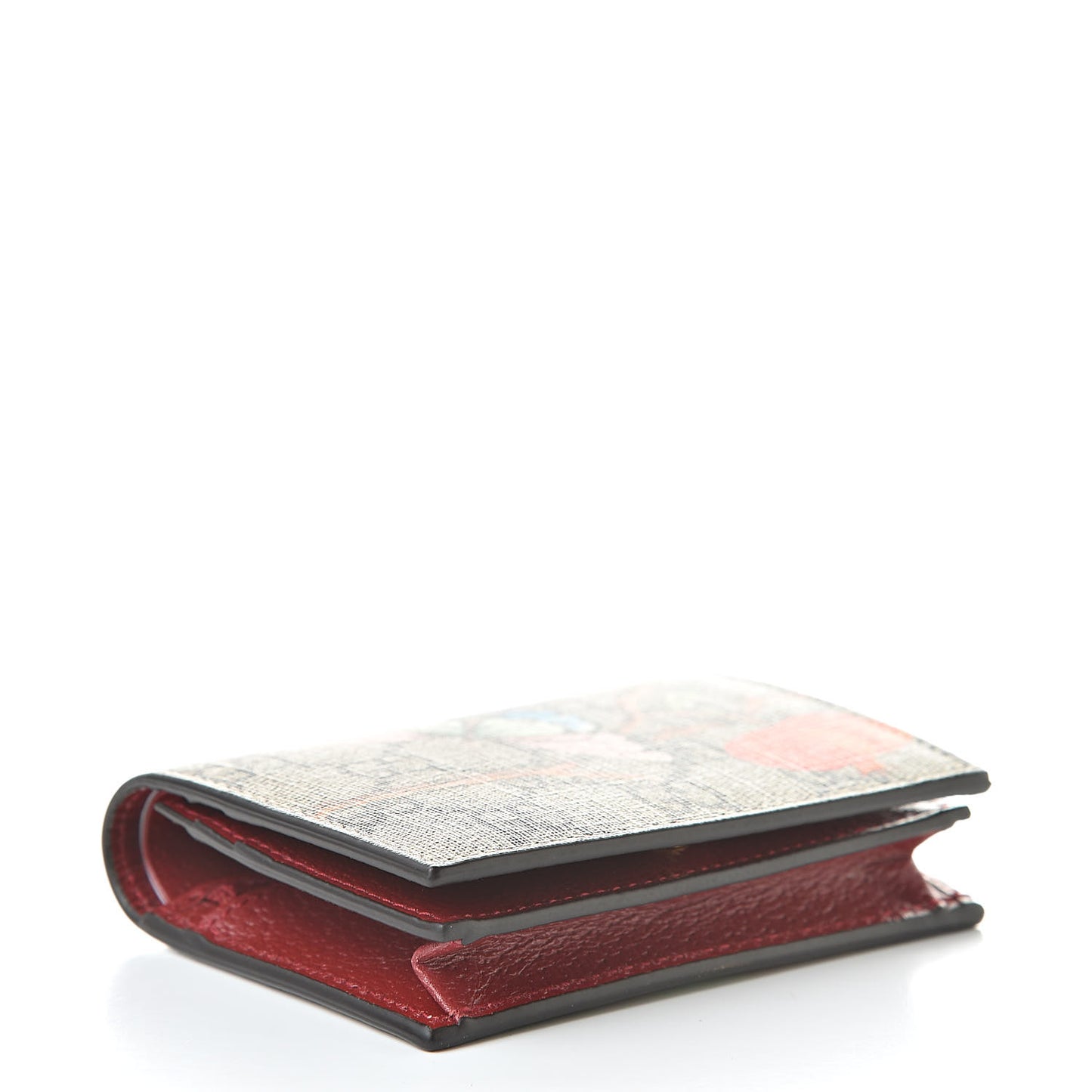 GG Supreme Monogram Tian Card Case Beige Multicolor Red