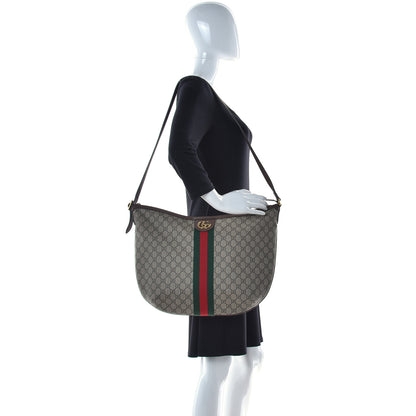 Gucci GG Supreme Monogram Web Ophidia Half Moon Hobo Brown 2 of 10