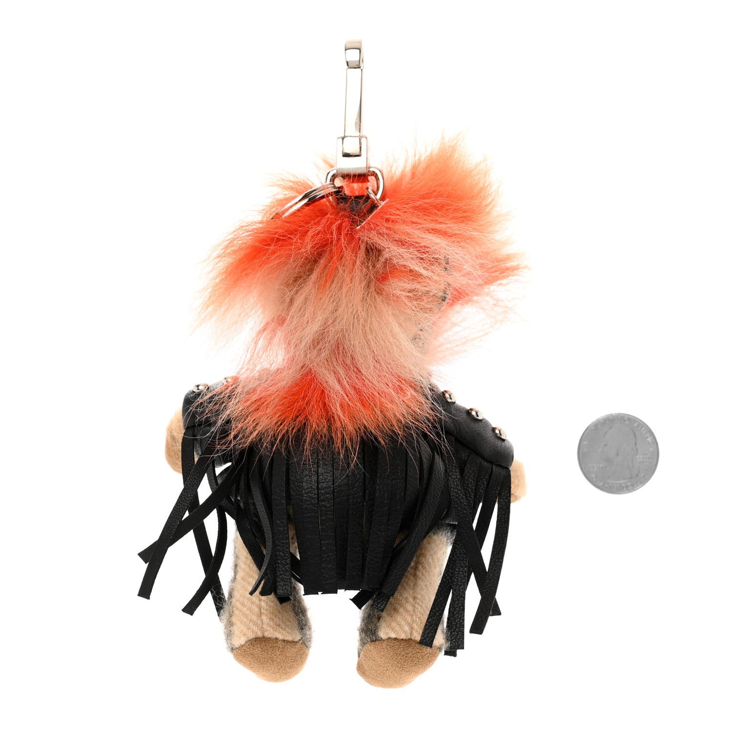 Burberry Cashmere Check Studded Punk Thomas Bear Bag Charm 2 of 3