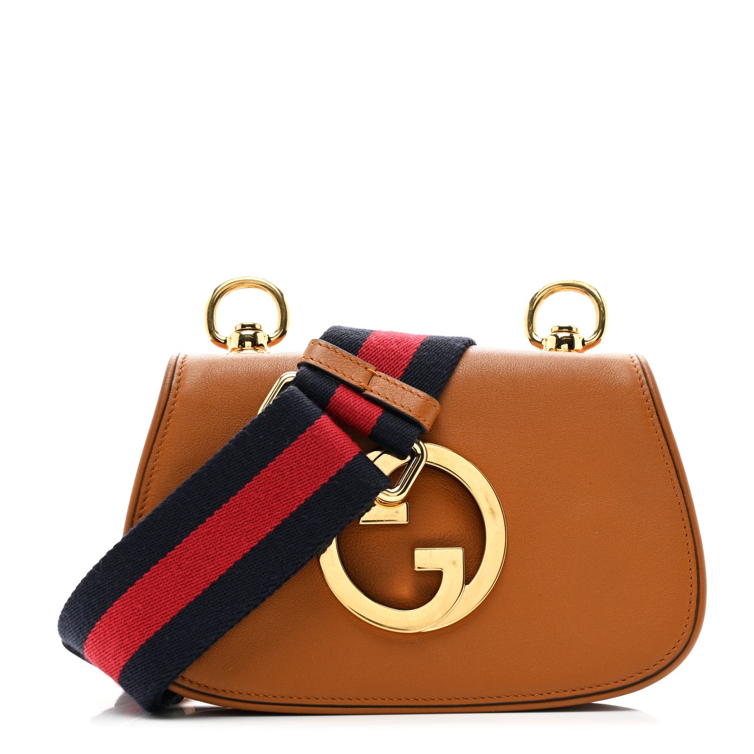 Gucci Roxy Calfskin Web Mini Blondie Shoulder Bag Cognac 1 of 15