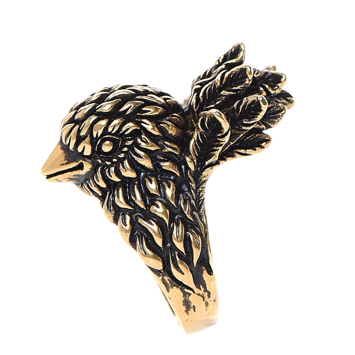 Metal Eagle Ring 7.5 Aged Gold